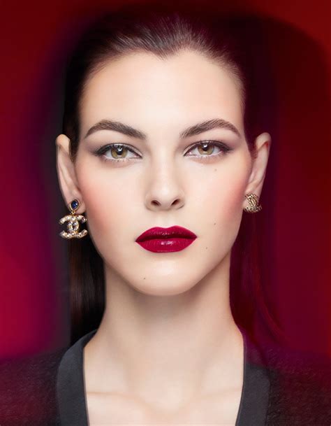 chanel red model|Chanel red brown makeup.